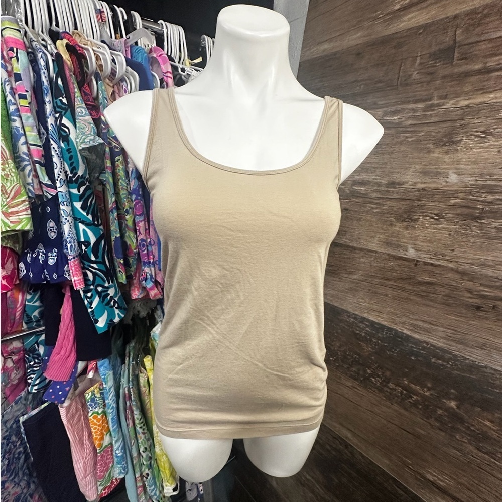 Old Navy Tan Cream Fitted Sleeveless Tank Top